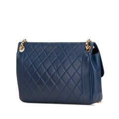 シャネル マトラッセ ココマーク チェーン ショルダーバッグ ブルー ラムスキン レディース CHANEL 【中古】