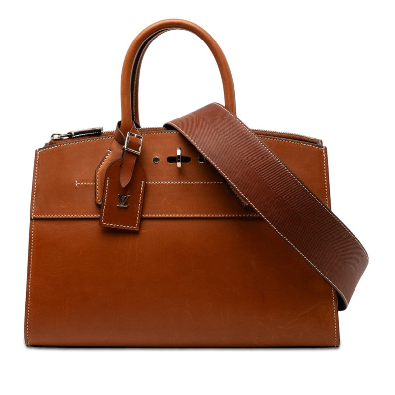 ルイ ヴィトン シティ スティーマーEW ハンドバッグ ショルダーバッグ 2WAY ブラウン レザー レディース LOUIS VUITTON 【中古】