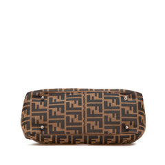 フェンディ ズッカ ハンドバッグ トートバッグ ブラウン キャンバス レザー レディース FENDI 【中古】