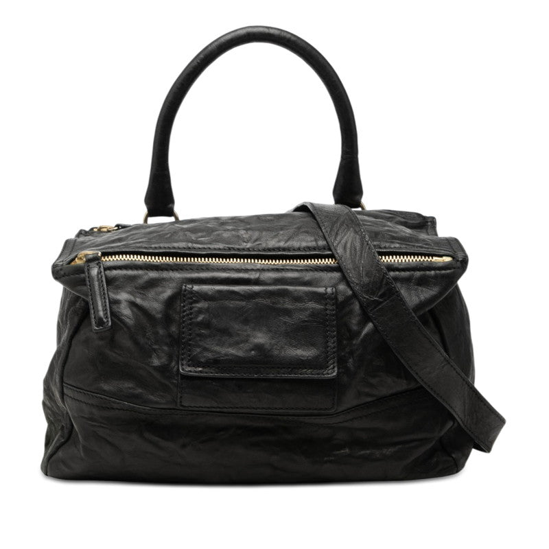 ジバンシー パンドラ シワ加工 ハンドバッグ ショルダーバッグ 2WAY ブラック レザー レディース Givenchy 【中古】