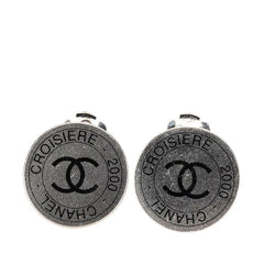 シャネル ココマーク CROISIERE 2000 イヤリング シルバー ブラック メタル レディース CHANEL 【中古】