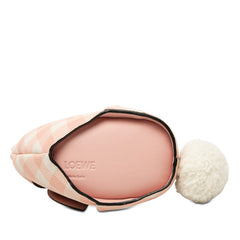 ロエベ アニマル バニー 斜め掛け ショルダーバッグ ピンク ホワイト レザー レディース LOEWE 【中古】