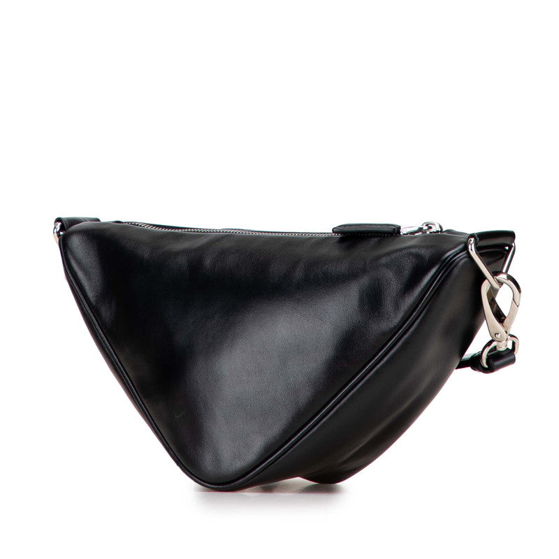 プラダ トライアングル エンボスロゴ ショルダーバッグ 1BH190 ブラック レザー レディース PRADA 【中古】