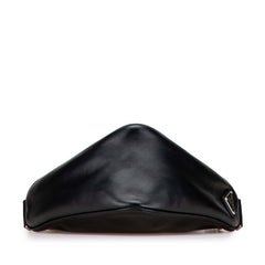 プラダ トライアングル エンボスロゴ ショルダーバッグ 1BH190 ブラック レザー レディース PRADA 【中古】