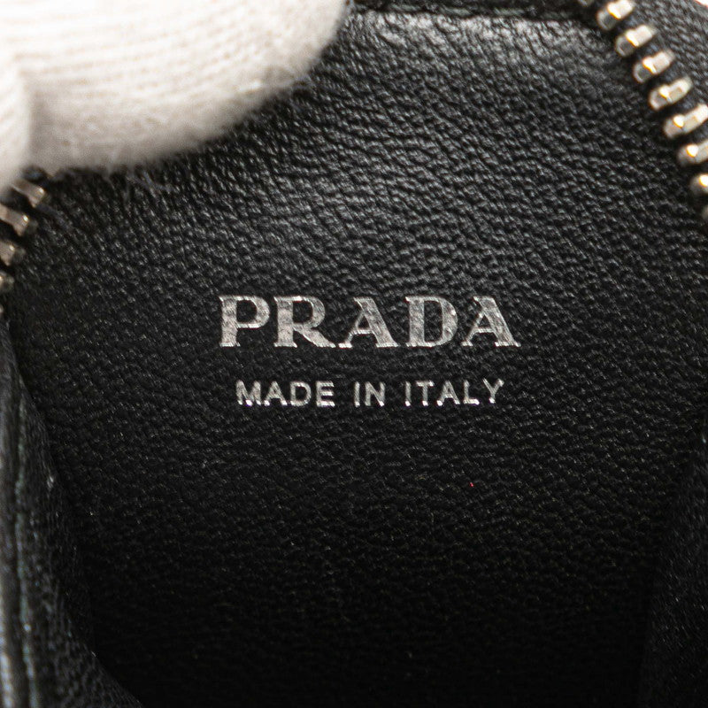 プラダ トライアングル エンボスロゴ ショルダーバッグ 1BH190 ブラック レザー レディース PRADA 【中古】