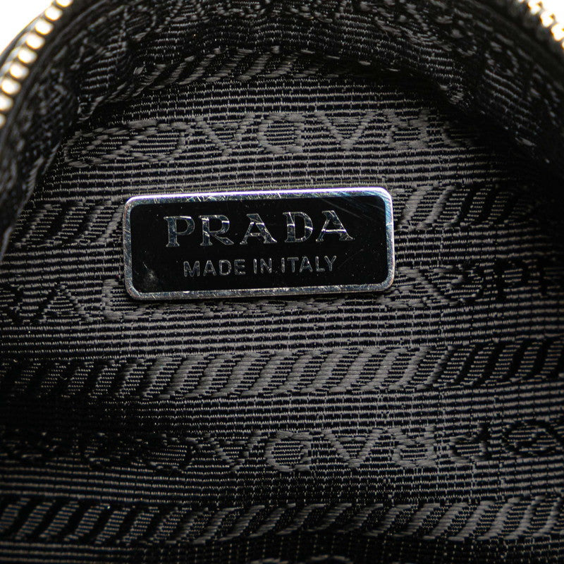 プラダ トライアングル エンボスロゴ ショルダーバッグ 1BH190 ブラック レザー レディース PRADA 【中古】