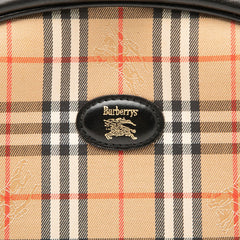 バーバリー ノバチェック シャドーホース 斜めかけ ショルダーバッグ ベージュ ブラック キャンバス レザー レディース BURBERRY 【中古】