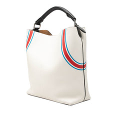 ロエベ アナグラム Tバケット ハンドバッグ ショルダーバッグ 2WAY ホワイト マルチカラー レザー レディース LOEWE 【中古】