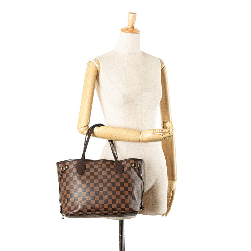 ルイ ヴィトン ダミエ ネヴァーフルPM トートバッグ ハンドバッグ N41359 エベヌ ブラウン PVC レザー レディース LOUIS VUITTON 【中古】