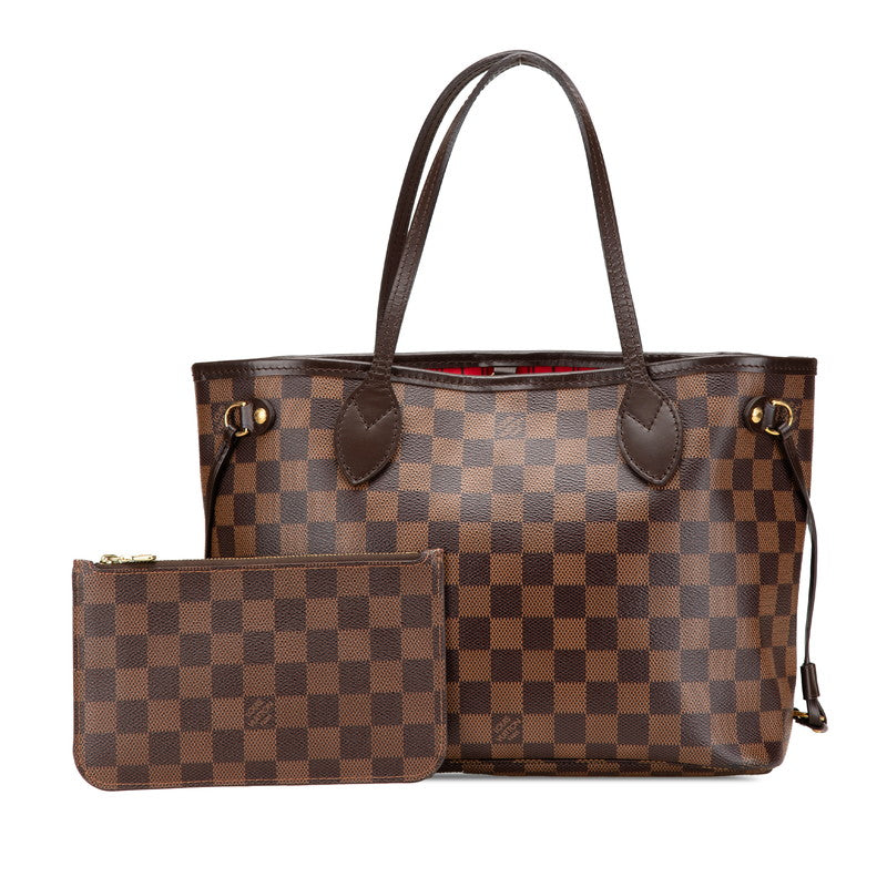 ルイ ヴィトン ダミエ ネヴァーフルPM トートバッグ ハンドバッグ N41359 エベヌ ブラウン PVC レザー レディース LOUIS VUITTON 【中古】