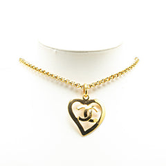 シャネル ヴィンテージ ココマーク ハート モチーフ ネックレス ゴールド メッキ レディース CHANEL 【中古】