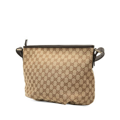 グッチ GGキャンバス 斜め掛け ショルダーバッグ 388930 ベージュ ブラウン キャンバス レザー レディース GUCCI 【中古】