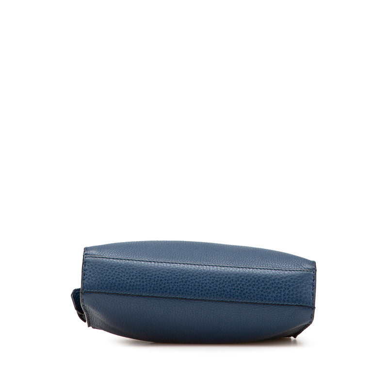 フェンディ セレリア ピーカブー フィットミニ ハンドバッグ ショルダーバッグ 2WAY 7VA422 ネイビー レザー レディース FENDI 【中古】