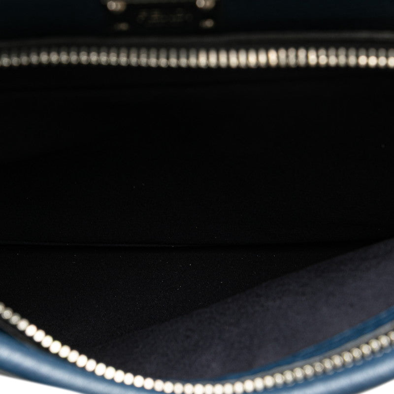 フェンディ セレリア ピーカブー フィットミニ ハンドバッグ ショルダーバッグ 2WAY 7VA422 ネイビー レザー レディース FENDI 【中古】