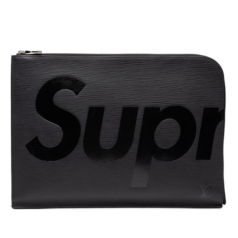 ルイ ヴィトン × シュプリーム Supreme エピ ポシェット ジュールGM クラッチバッグ M67754 ノワール ブラック レザー レディース LOUIS VUITTON 中古