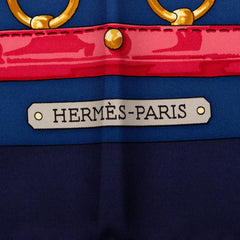 エルメス カレ90 aux champs フィールドへ スカーフ ネイビー マルチカラー シルク レディース HERMES 【中古】
