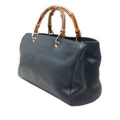グッチ バンブー ハンドバッグ ショルダーバッグ 2WAY 323660 ブルー レザー レディース GUCCI 【中古】