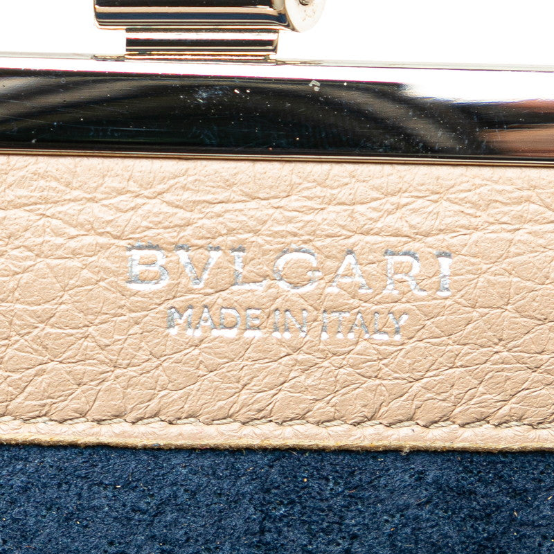 ブルガリ チェーン ショルダーウォレット グレージュ ベージュ レザー レディース BVLGARI 【中古】