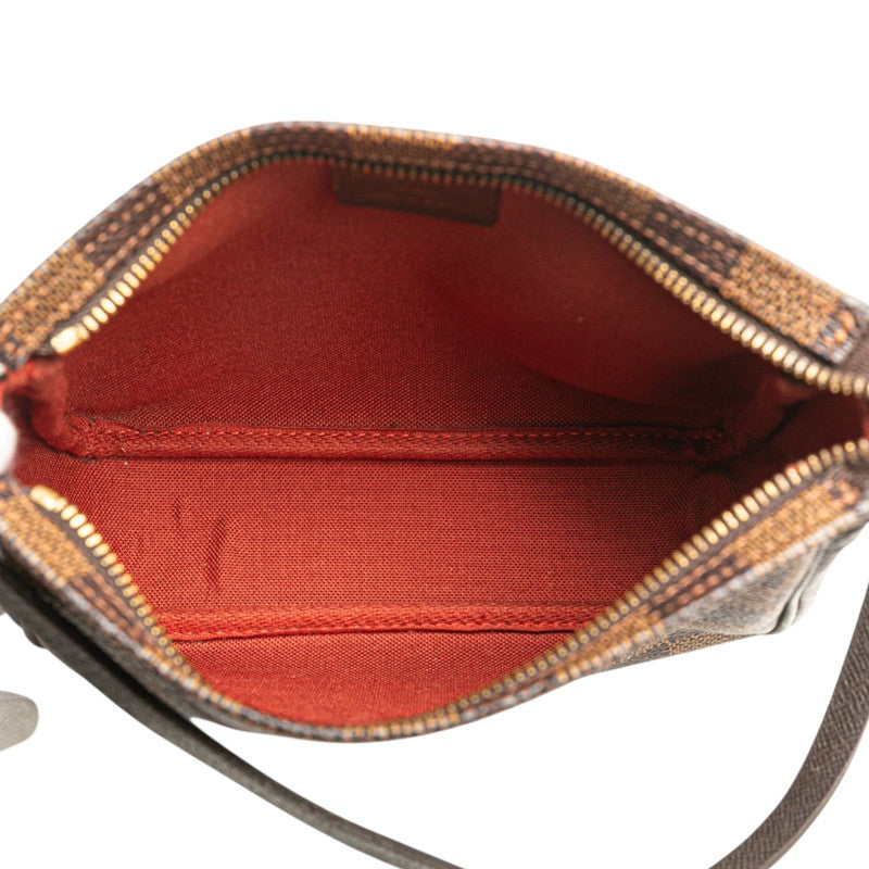 ルイ ヴィトン ダミエ トゥルース メイクアップ ミニショルダーバッグ ポーチ N51982 ブラウン PVC レザー レディース LOUIS VUITTON 【中古】