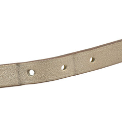 エルメス ビーアピ ドゥーブルトゥール リバーシブル ブレスレット #M グレージュ イエロー レザー メタル レディース HERMES 【中古】