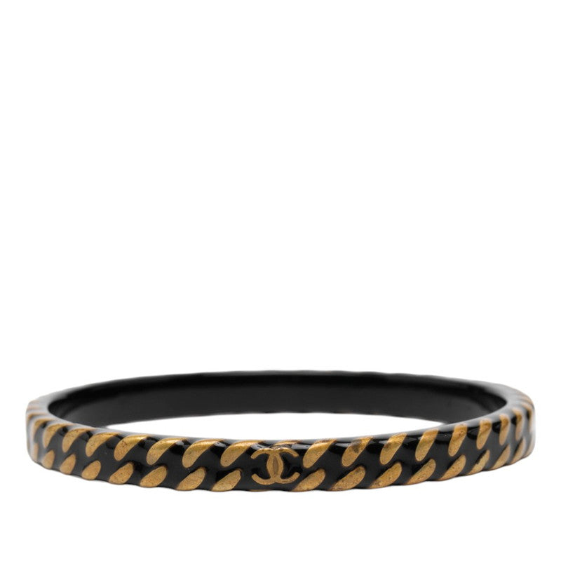 シャネル ヴィンテージ バングル ゴールド ブラック メッキ レディース CHANEL 【中古】