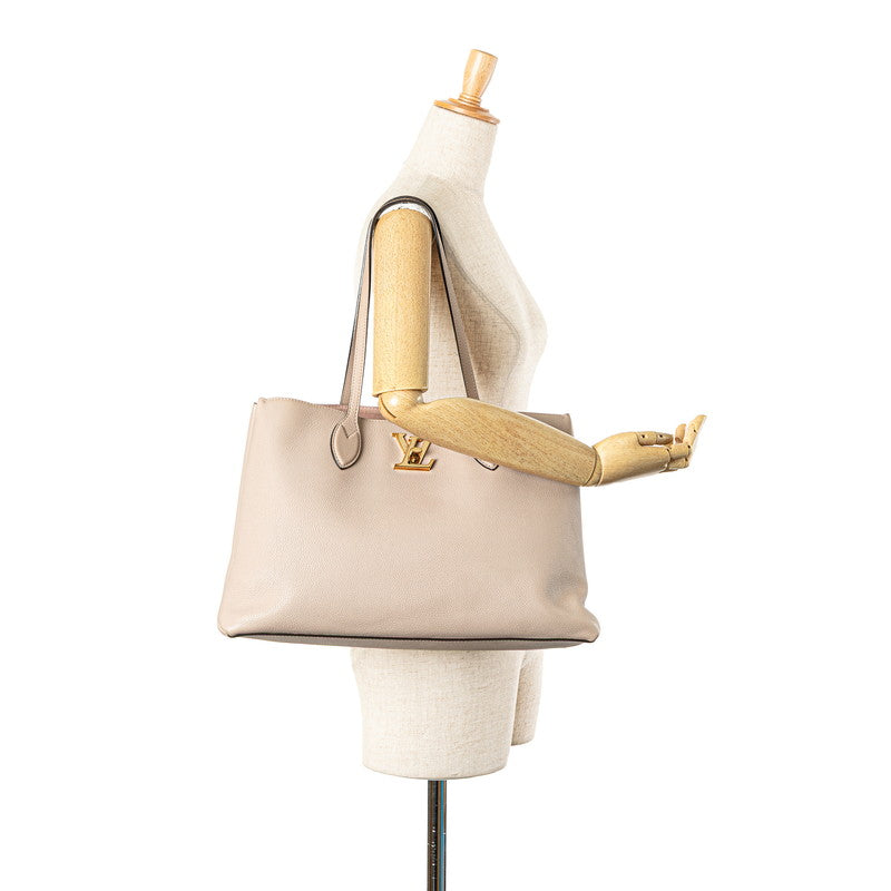 ルイ ヴィトン ロックミー ショッパー ショルダーバッグ トートバッグ M57346 グレージュ ベージュ レザー レディース LOUIS VUITTON 【中古】