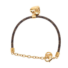 ルイ ヴィトン モノグラム ブレスレット ブルーミング ハート ブレスレット M8907Z ブラウン PVC メッキ レディース LOUIS VUITTON 【中古】