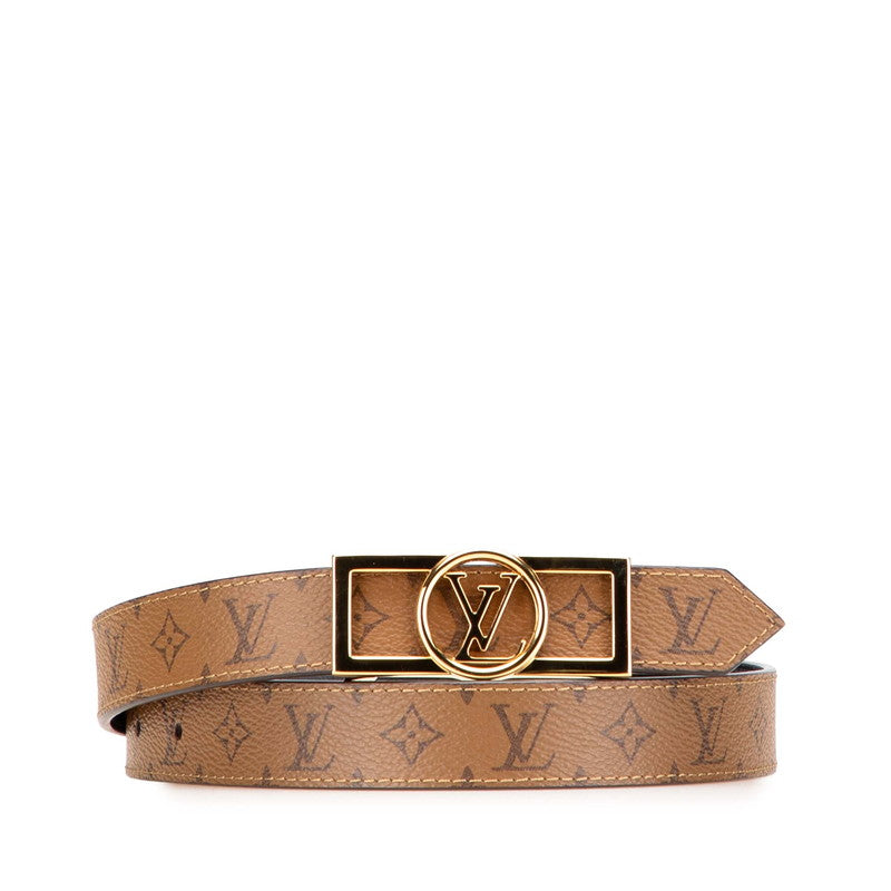 ルイ ヴィトン モノグラム サンチュール ドーフィーヌ 25MM リバーシブル  ベルト サイズ：70/28 M0203 ブラウン ブラック PVC レザー レディース LOUIS VUITTON 【中古】
