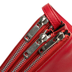 セリーヌ トリオ スモール ショルダーバッグ レッド レザー レディース CELINE 【中古】