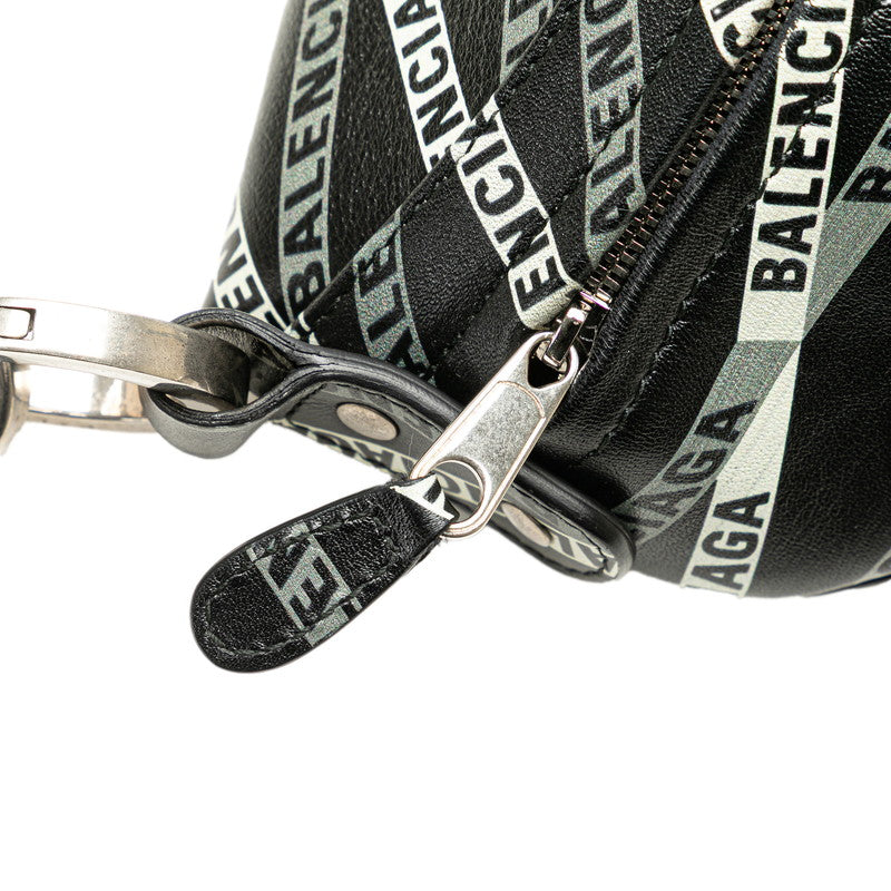 バレンシアガ スーベニア ウエストバッグ ボディバッグ 518163 ブラック グリーン レザー レディース BALENCIAGA 【中古】