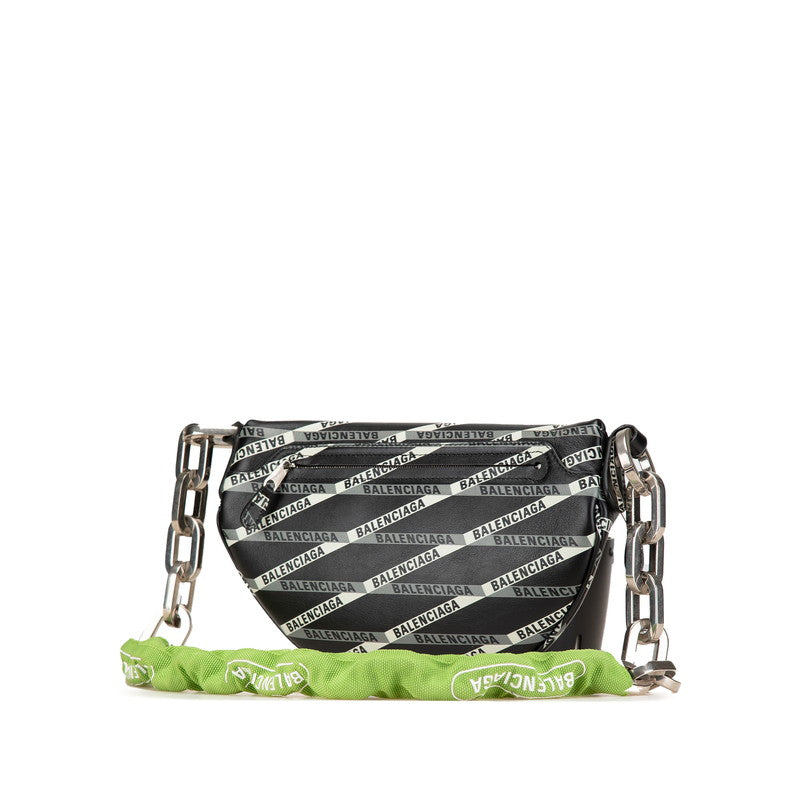バレンシアガ スーベニア ウエストバッグ ボディバッグ 518163 ブラック グリーン レザー レディース BALENCIAGA 【中古】