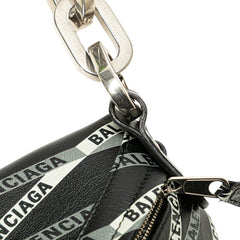 バレンシアガ スーベニア ウエストバッグ ボディバッグ 518163 ブラック グリーン レザー レディース BALENCIAGA 【中古】