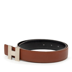 エルメス リバーシブル Hバックル ベルト サイズ72 ブラウン ブラック シルバー レザー メタル レディース HERMES 【中古】