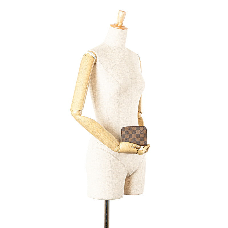 ルイ ヴィトン ダミエ ジッピーコインパース コインケース N63070 ブラウン PVC メッキ レディース LOUIS VUITTON 【中古】