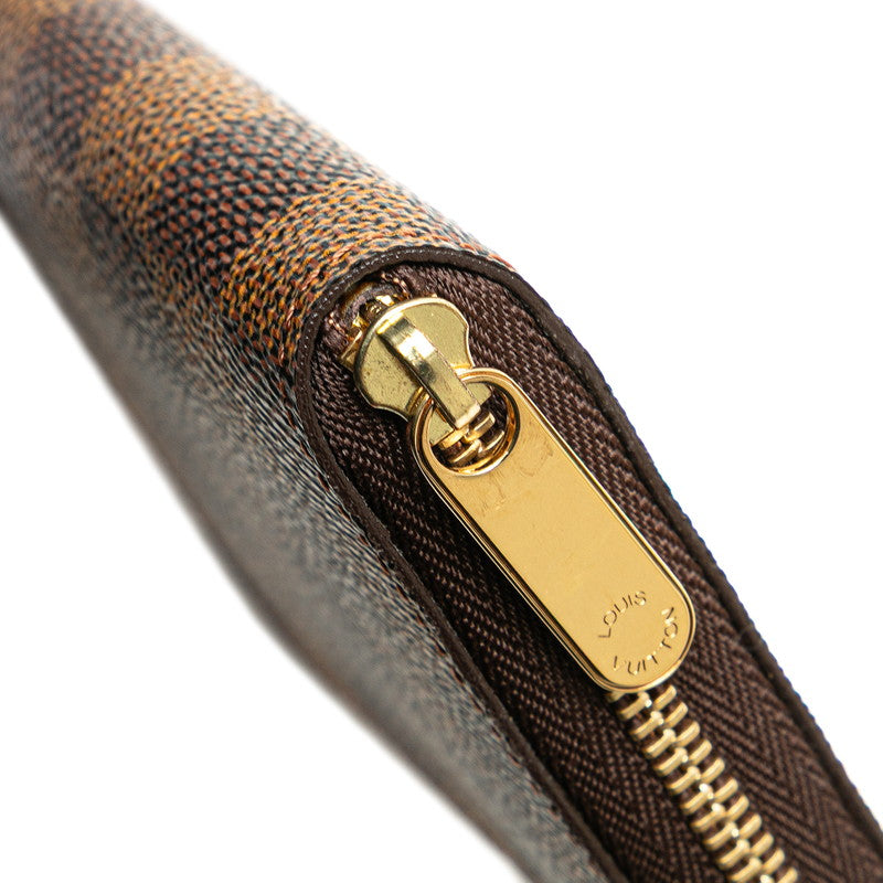 ルイ ヴィトン ダミエ ジッピーコインパース コインケース N63070 ブラウン PVC メッキ レディース LOUIS VUITTON 【中古】