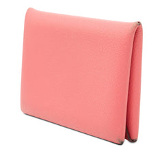 エルメス カルヴィ カードケース パスケース ローズアザレ ピンク エバーカラー レディース HERMES 【中古】