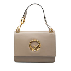 フェンディ キャナイエフ ハンドバッグ 8BT284 グレージュ レザー レディース FENDI 【中古】