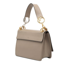 フェンディ キャナイエフ ハンドバッグ 8BT284 グレージュ レザー レディース FENDI 【中古】