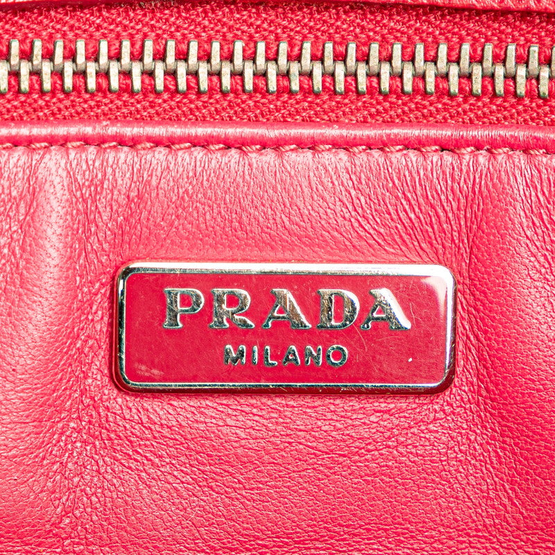プラダ 斜め掛け チェーン ショルダーバッグ BT0974 ピンク サフィアーノ レザー レディース PRADA 【中古】