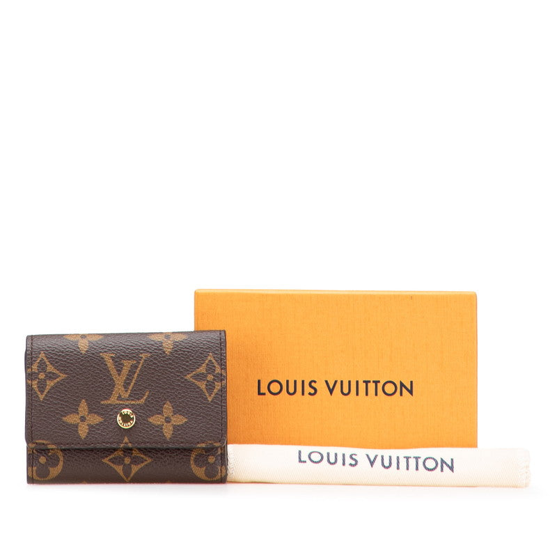 ルイ ヴィトン モノグラム ポルトフォイユ マイクロ 三つ折り財布 M68704 ブラウン PVC レザー レディース LOUIS VUITTON 【中古】