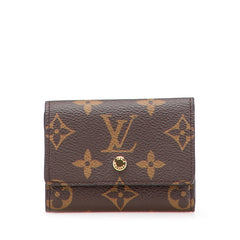 ルイ ヴィトン モノグラム ポルトフォイユ マイクロ 三つ折り財布 M68704 ブラウン PVC レザー レディース LOUIS VUITTON 【中古】