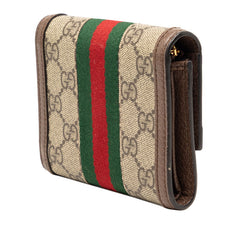グッチ オフィディア GGスプリーム 三つ折り財布 625703 ベージュ マルチカラー PVC レザー レディース GUCCI 【中古】