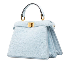 フェンディ ピーカブー ISeeU プチ ミニハンドバッグ ショルダーバッグ 2WAY 8BN335 ライトブルー ボア レザー レディース FENDI 中古