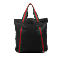 グッチ GGキャンバス シェリーライン トートバッグ 189669 ブラック キャンバス レディース GUCCI 中古