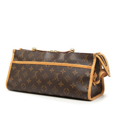 ルイ ヴィトン モノグラム ポパンクール ロン 斜め掛け ショルダーバッグ M40008 ブラウン PVC レザー レディース LOUIS VUITTON 中古