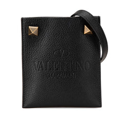 スタッズ ショルダーバッグ ブラック レザー レディース 【中古】