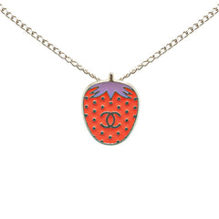 シャネル ココマーク いちご ストロベリー モチーフ ネックレス シルバー レッド メタル レディース CHANEL 【中古】