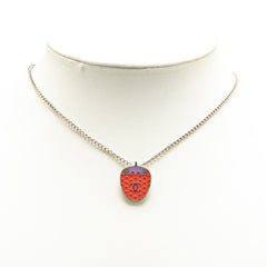 シャネル ココマーク いちご ストロベリー モチーフ ネックレス シルバー レッド メタル レディース CHANEL 【中古】