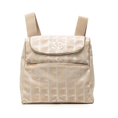 シャネル ニュートラベルライン リュック バックパック A15958 ベージュ ナイロン ジャガード レディース CHANEL 中古