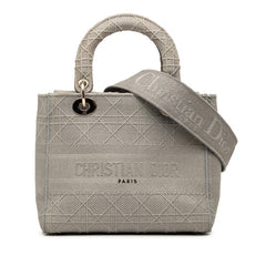 ディオール カナージュ レディ ディライト ハンドバッグ ショルダーバッグ 2WAY 50-MA-0280 グレー キャンバス レディース Dior 中古